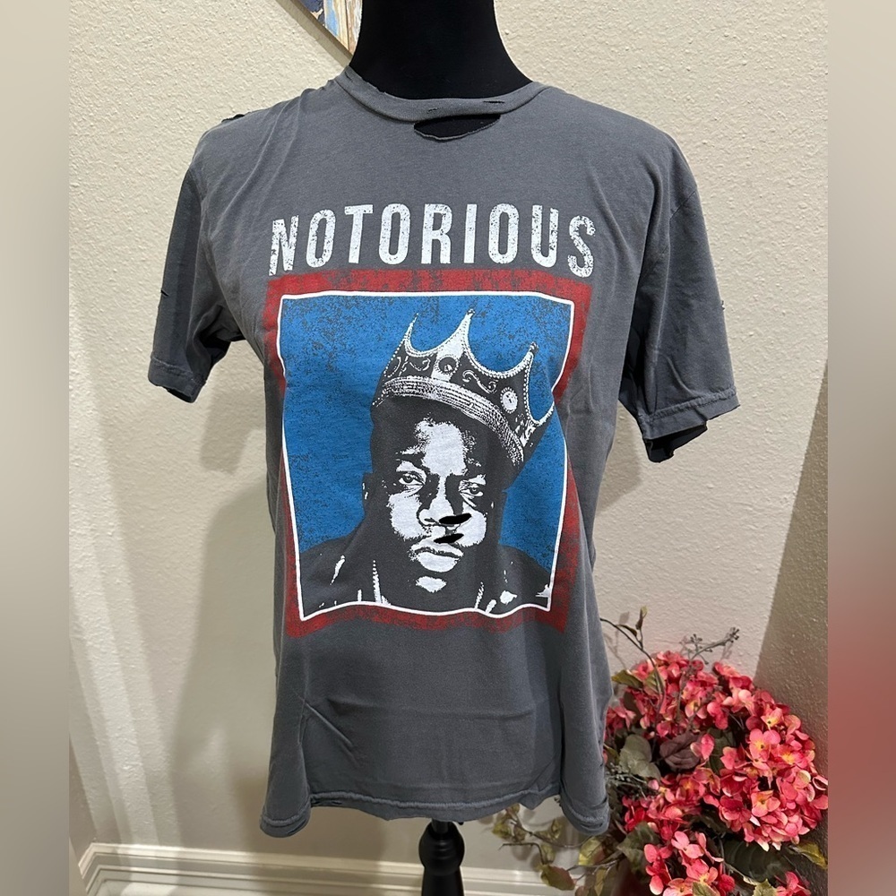 Brand new in bag. The Notorious B I G distressed tshirt